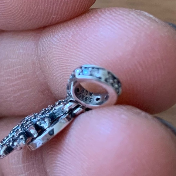 NWOT Sparkling Firework Double Dangle Charm Sterling Silver 925 - Picture 11 of 12